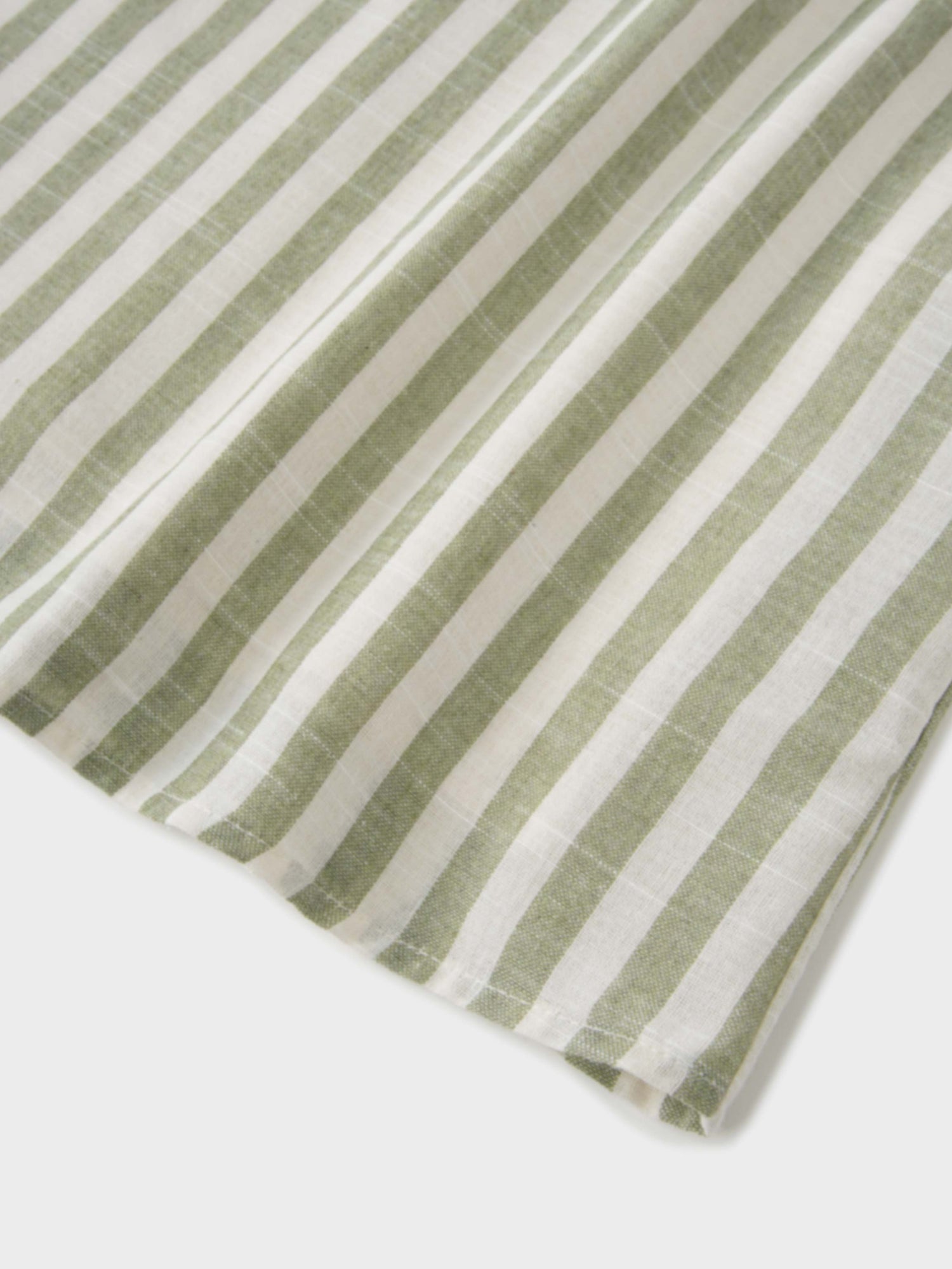 Faux Wrap Stripe Skirt-Green/Cream