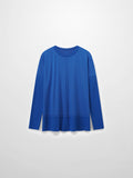 RIBBED BOTTOM T-SHIRT-COBALT BLUE