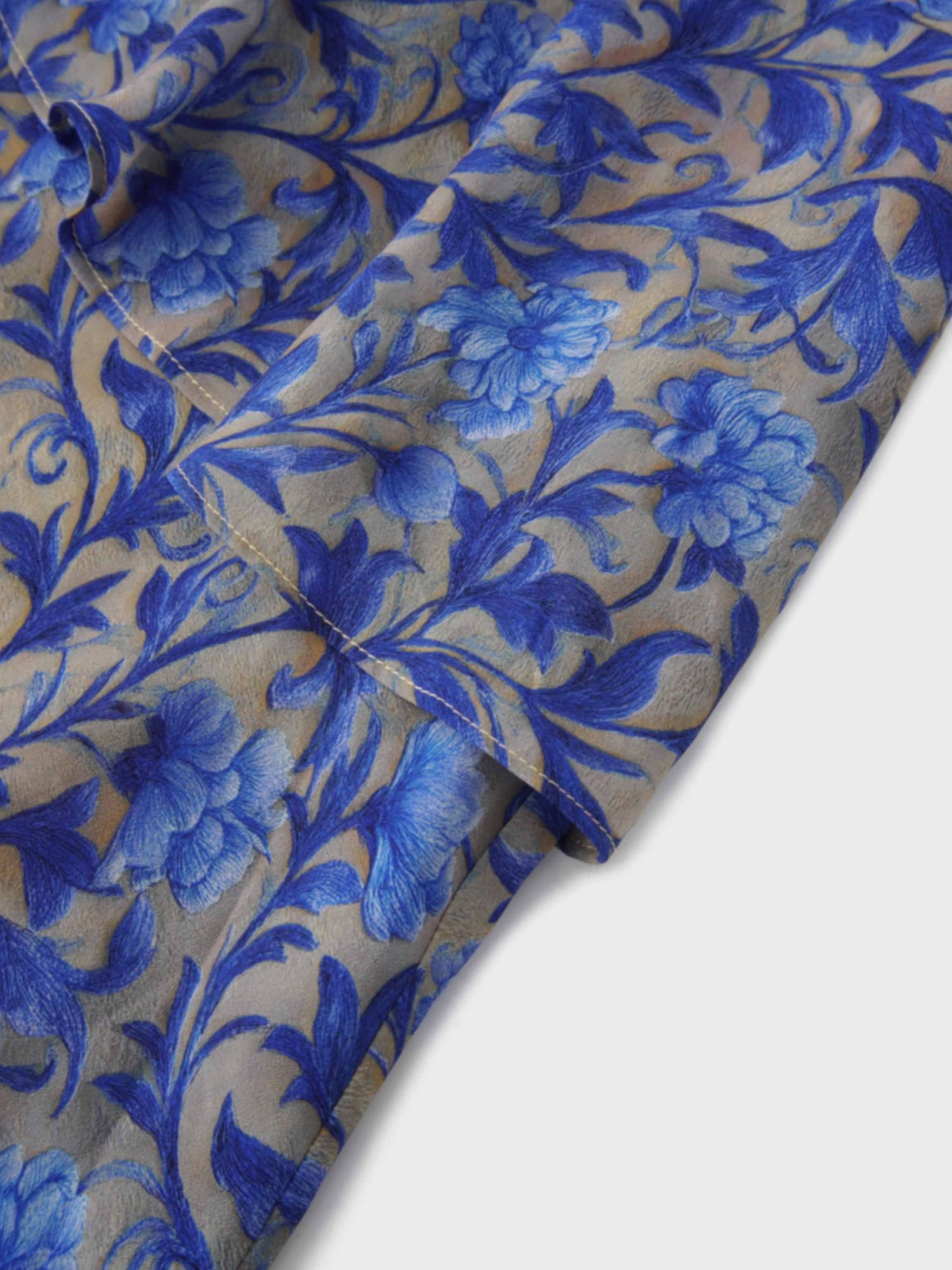 Asymmetrical Ruffle Skirt-Blue/Grey Vines