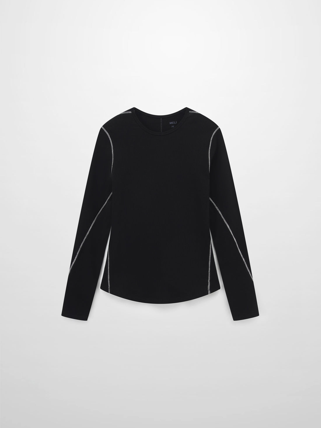 Cross Stitch Ribbed T-Shirt-Black