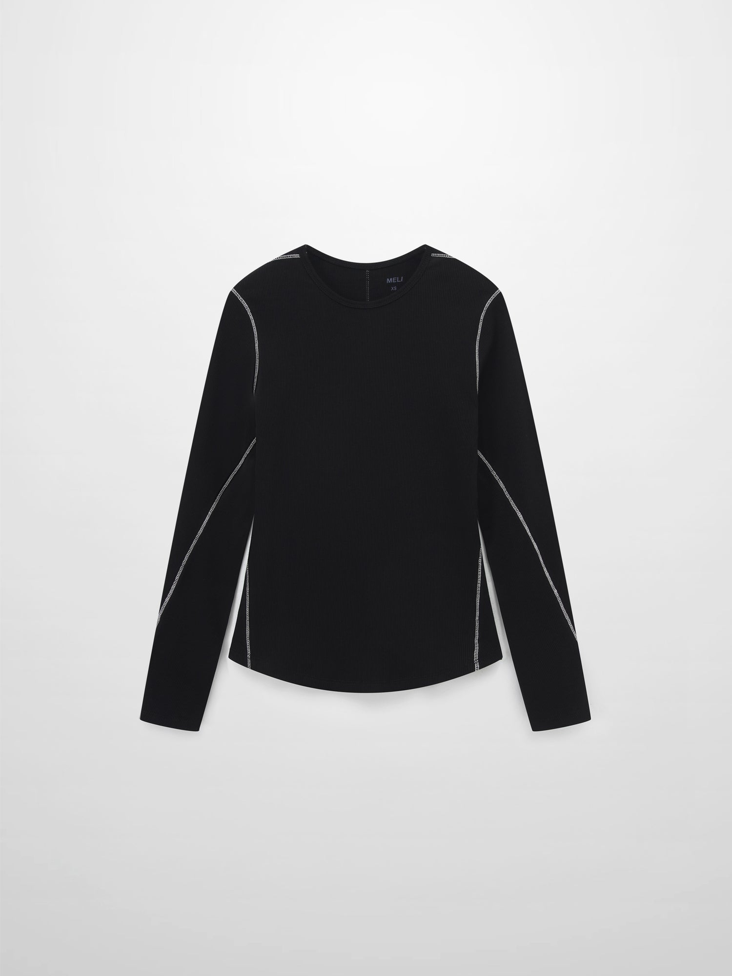 Cross Stitch Ribbed T-Shirt-Black
