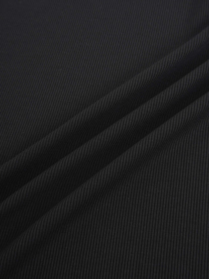 Crew Ribbed Dolman-Black