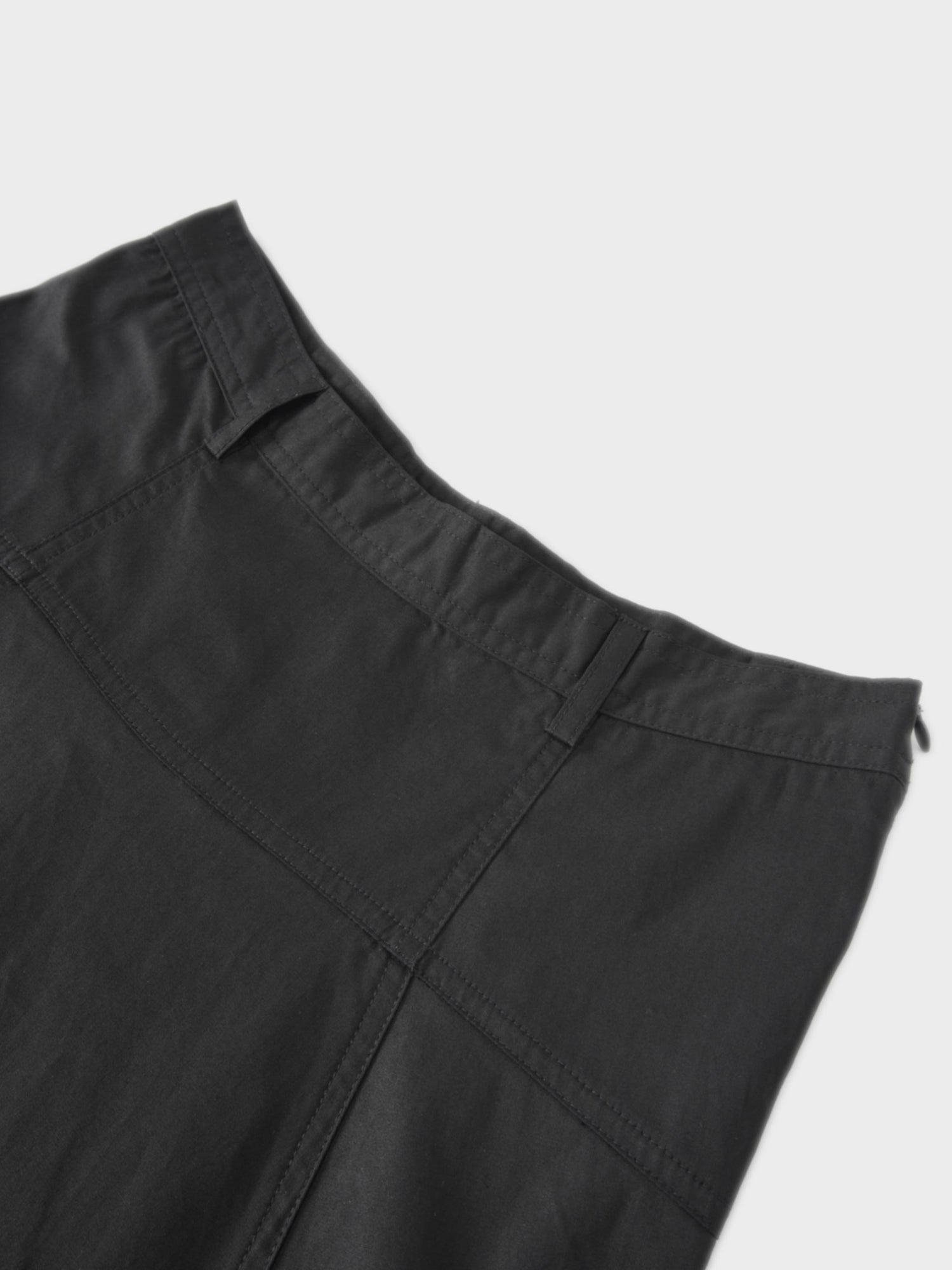Cotton Yoke Circle Skirt-Black