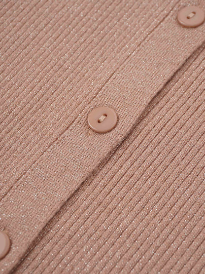 Lurex Ribbed Sweater-Blush