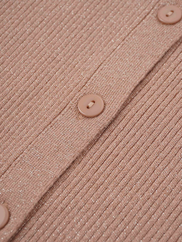 Lurex Ribbed Sweater-Blush