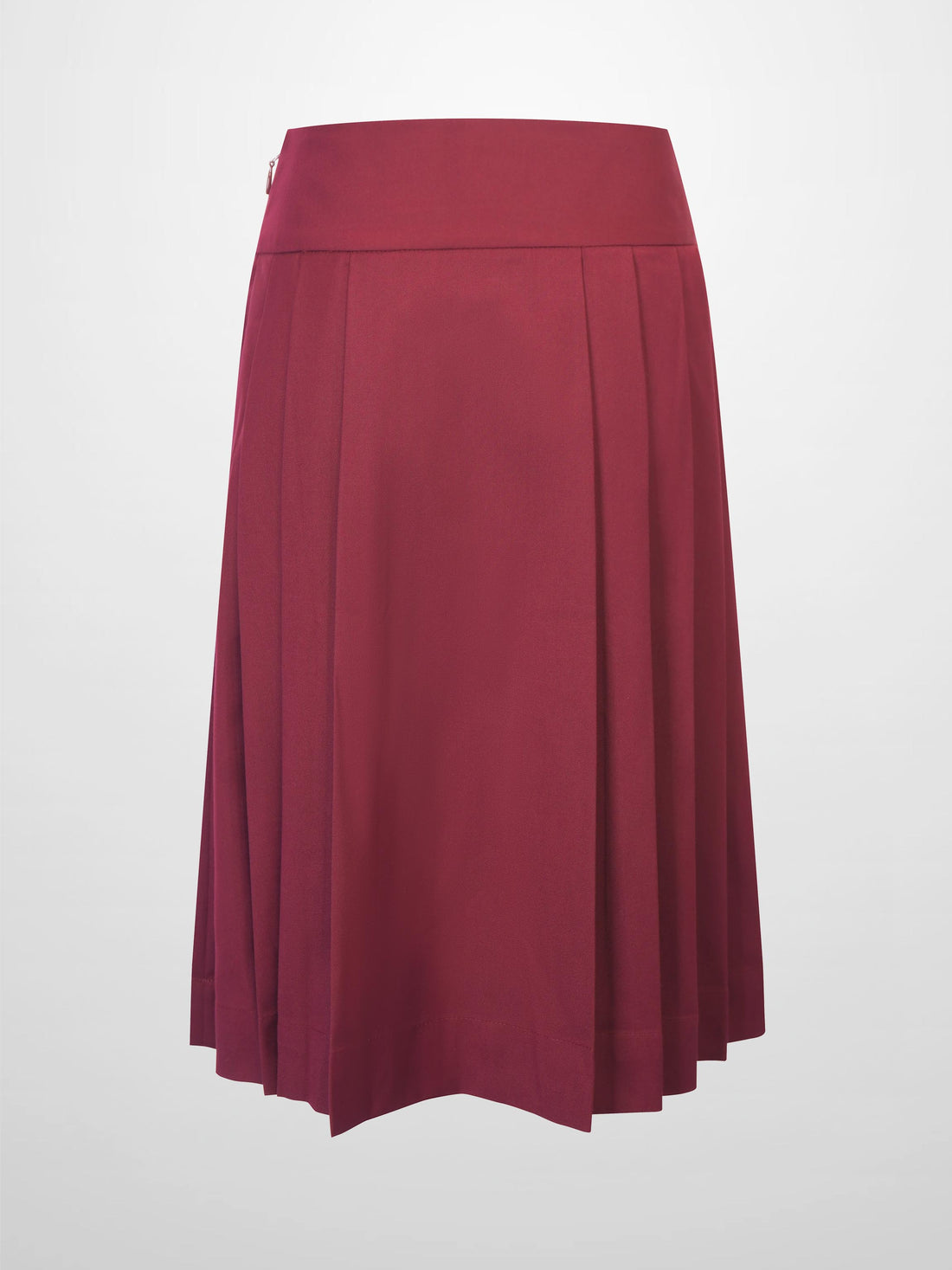 Yoke Pleated Skirt-Burgundy