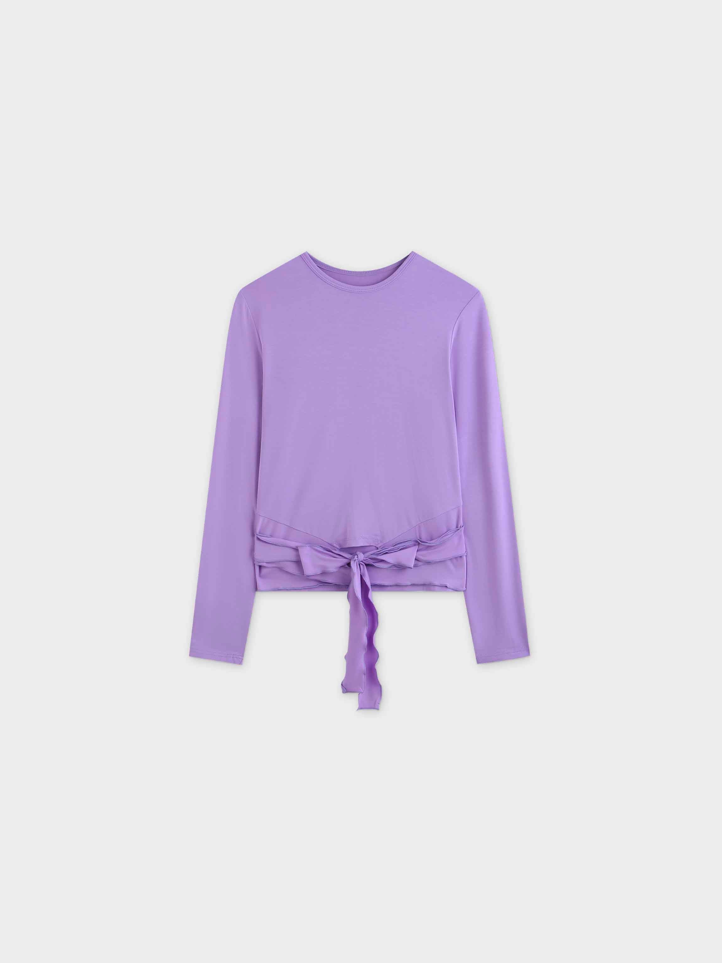 Wrap Tie Tee-Lavender