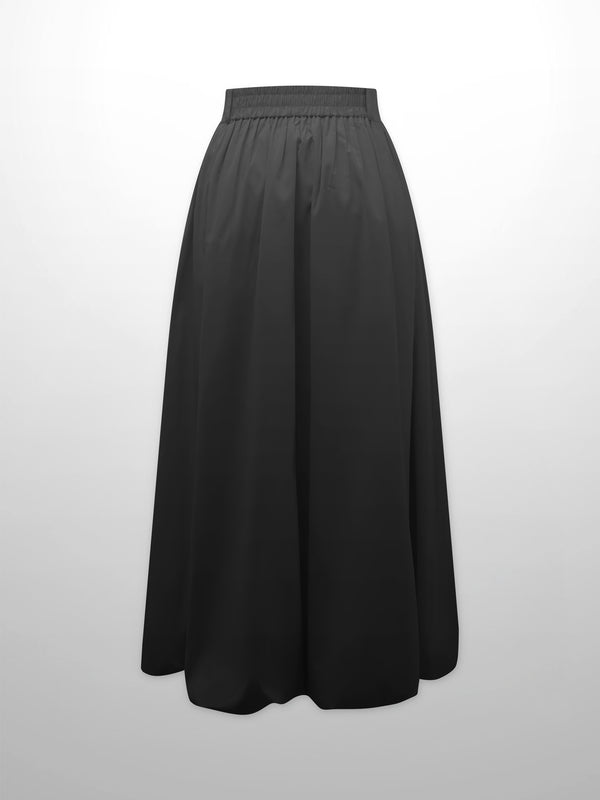 Taffeta Bubble Skirt-Black