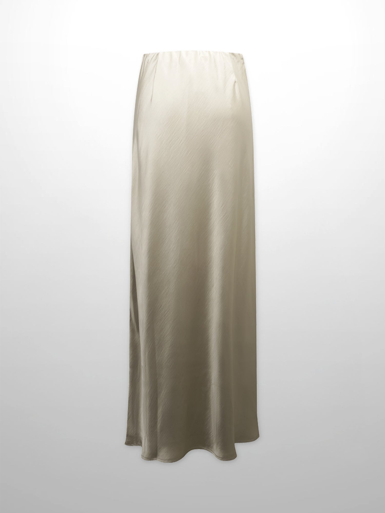 Faux Satin A-Line Skirt-Celery Green