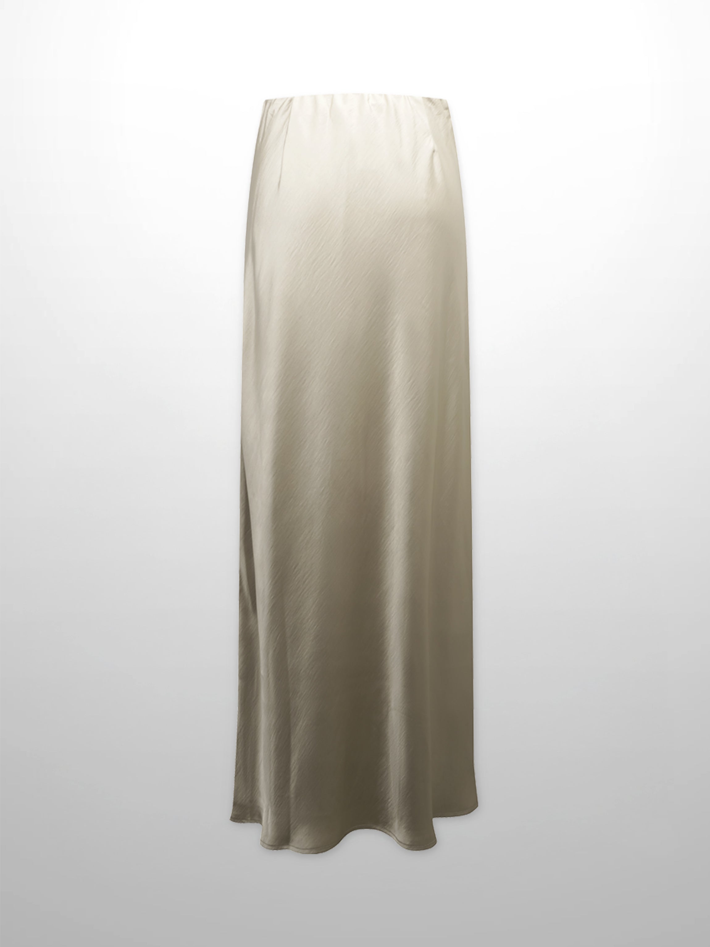 Faux Satin A-Line Skirt-Celery Green