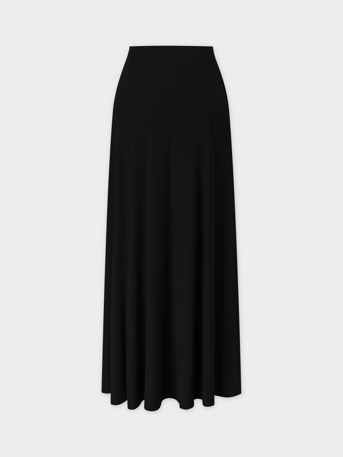 Falda de canalé con panel-Negro