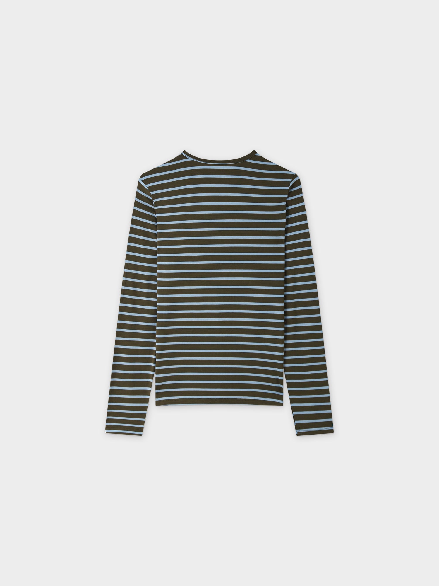 Butter Soft Stripe Crew-Oliva/Azul claro