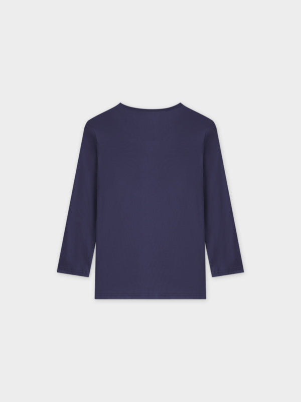 BASIC HIGH V TEE 3Q-NAVY