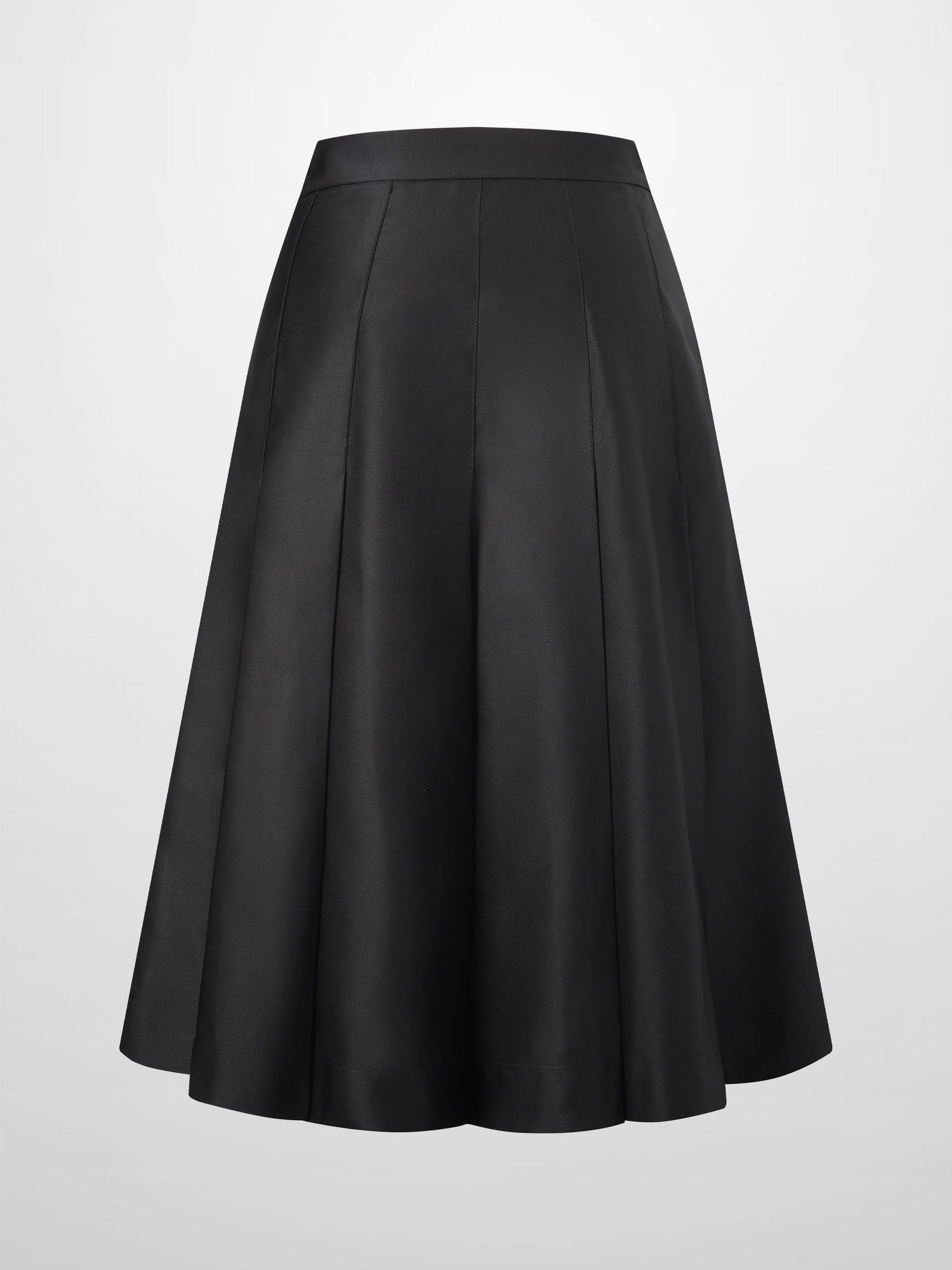 Lux Satin Pleated Skirt 26&quot;-Black