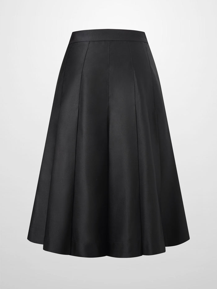 Lux Satin Pleated Skirt 26"-Black