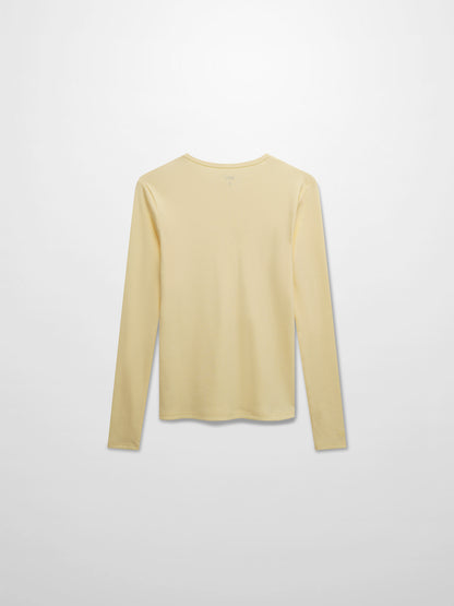 Soft Ribbed High V Tee-Butter Yellow