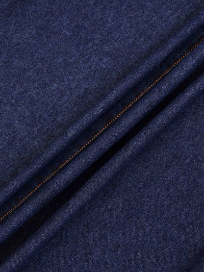 A-Line Seamed Denim Skirt-Blue