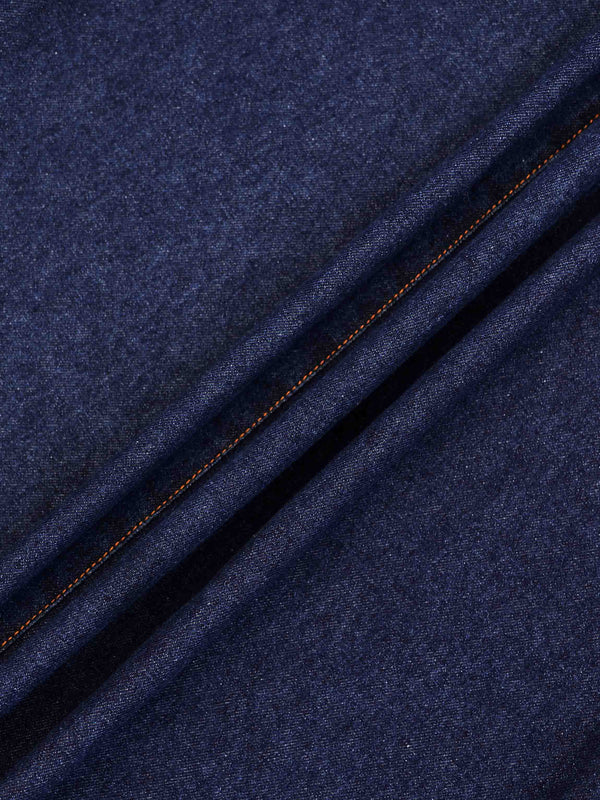 A-Line Seamed Denim Skirt-Blue
