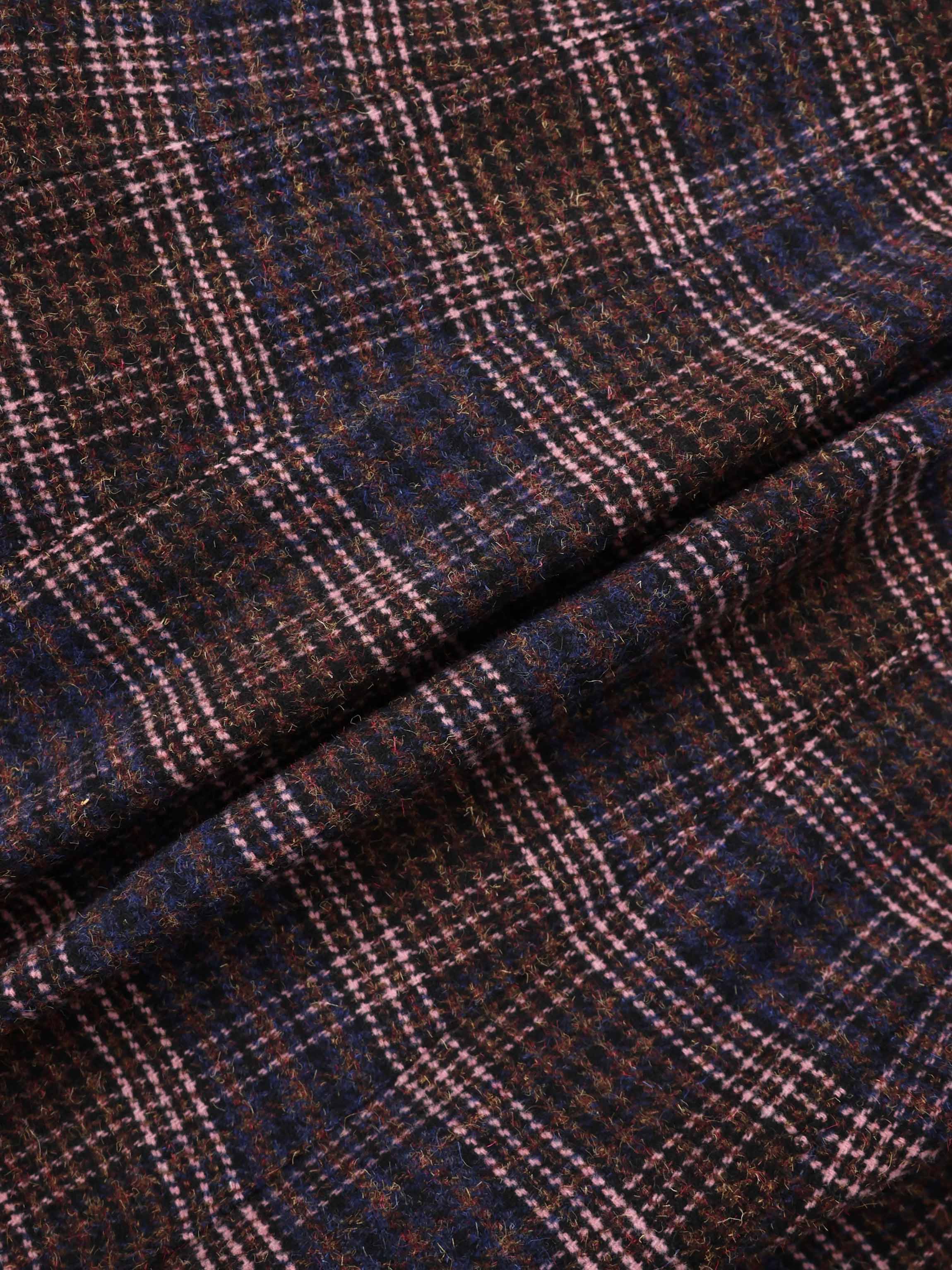 Plaid Yoke Circle Skirt - Brown/Pink Plaid