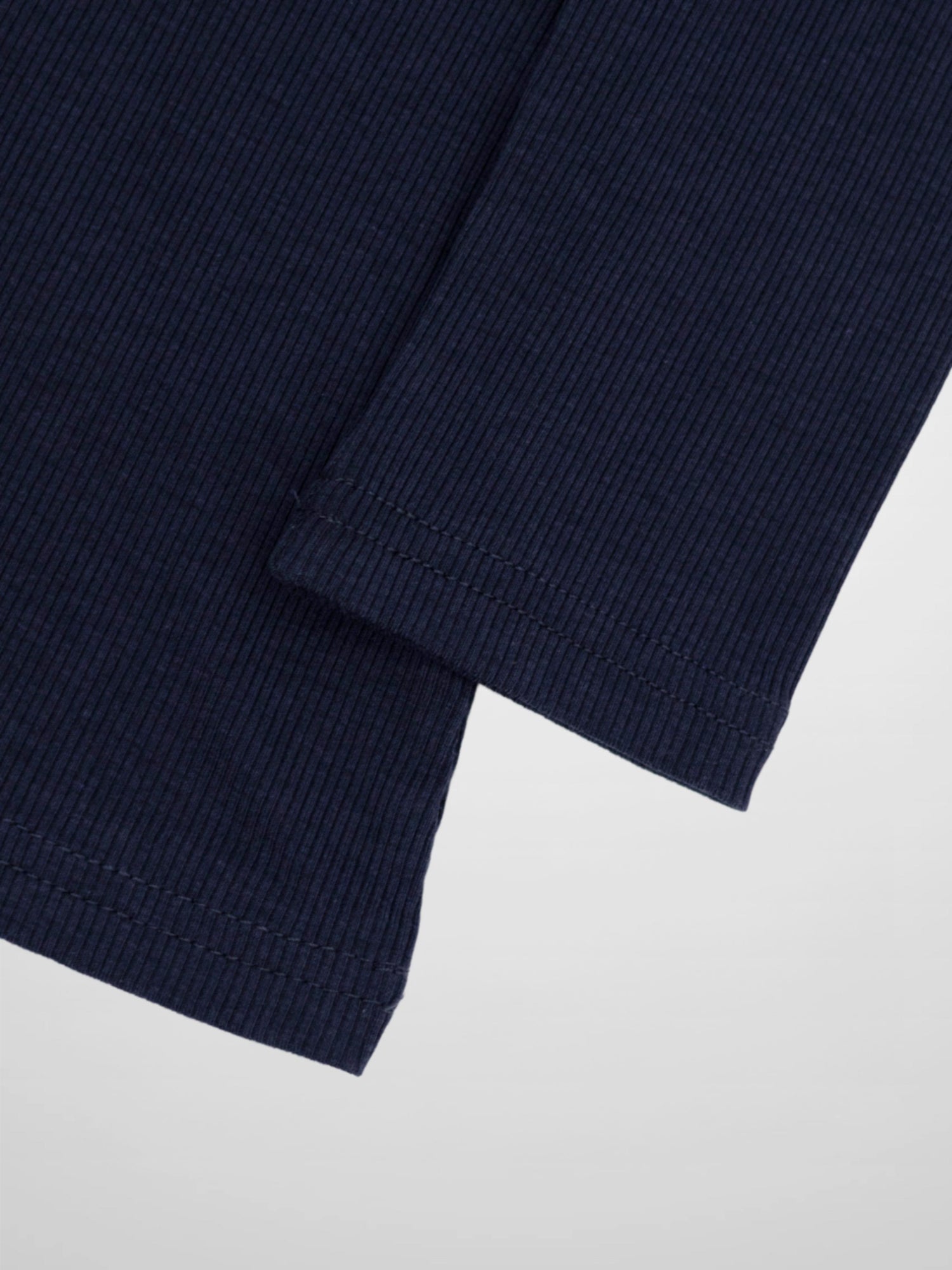 Soft Ribbed High V Tee-Dark Navy