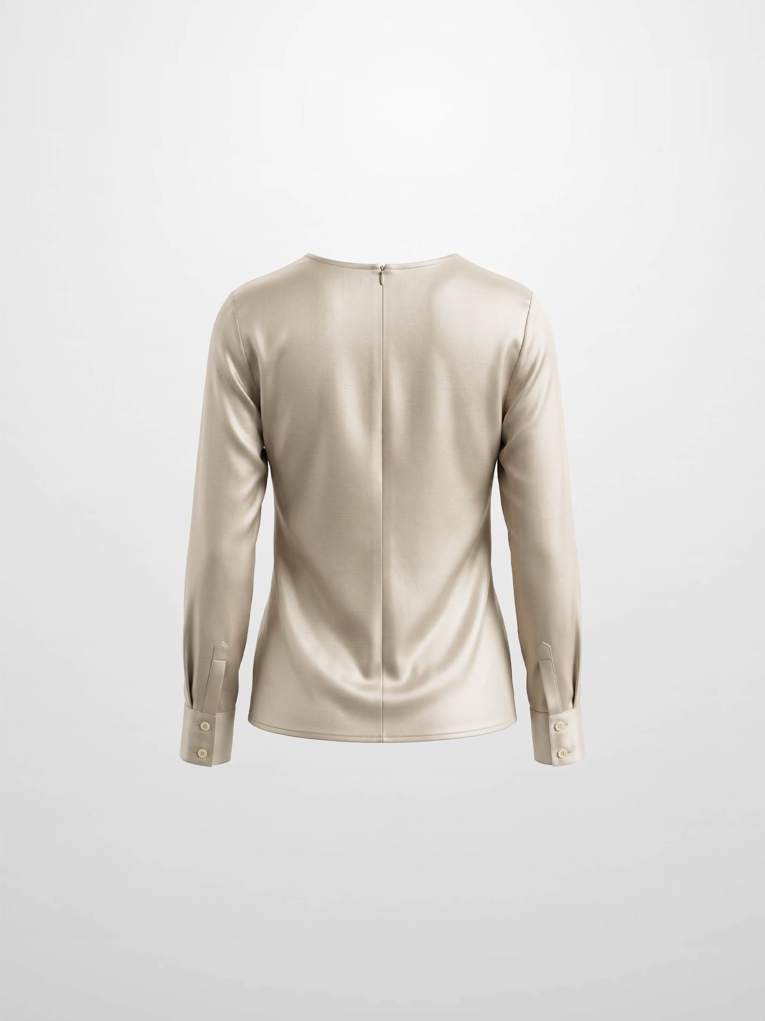 Faux Satin Ruffle Top - Cream