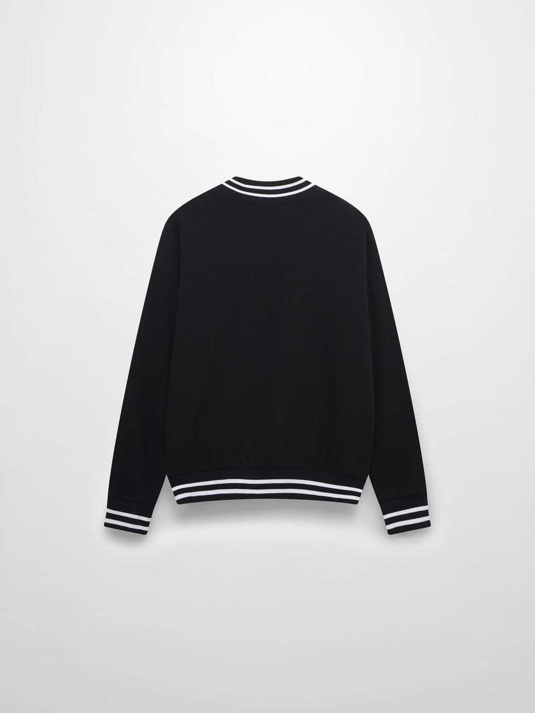 Striped High Neck Sweatshirt-Black/White
