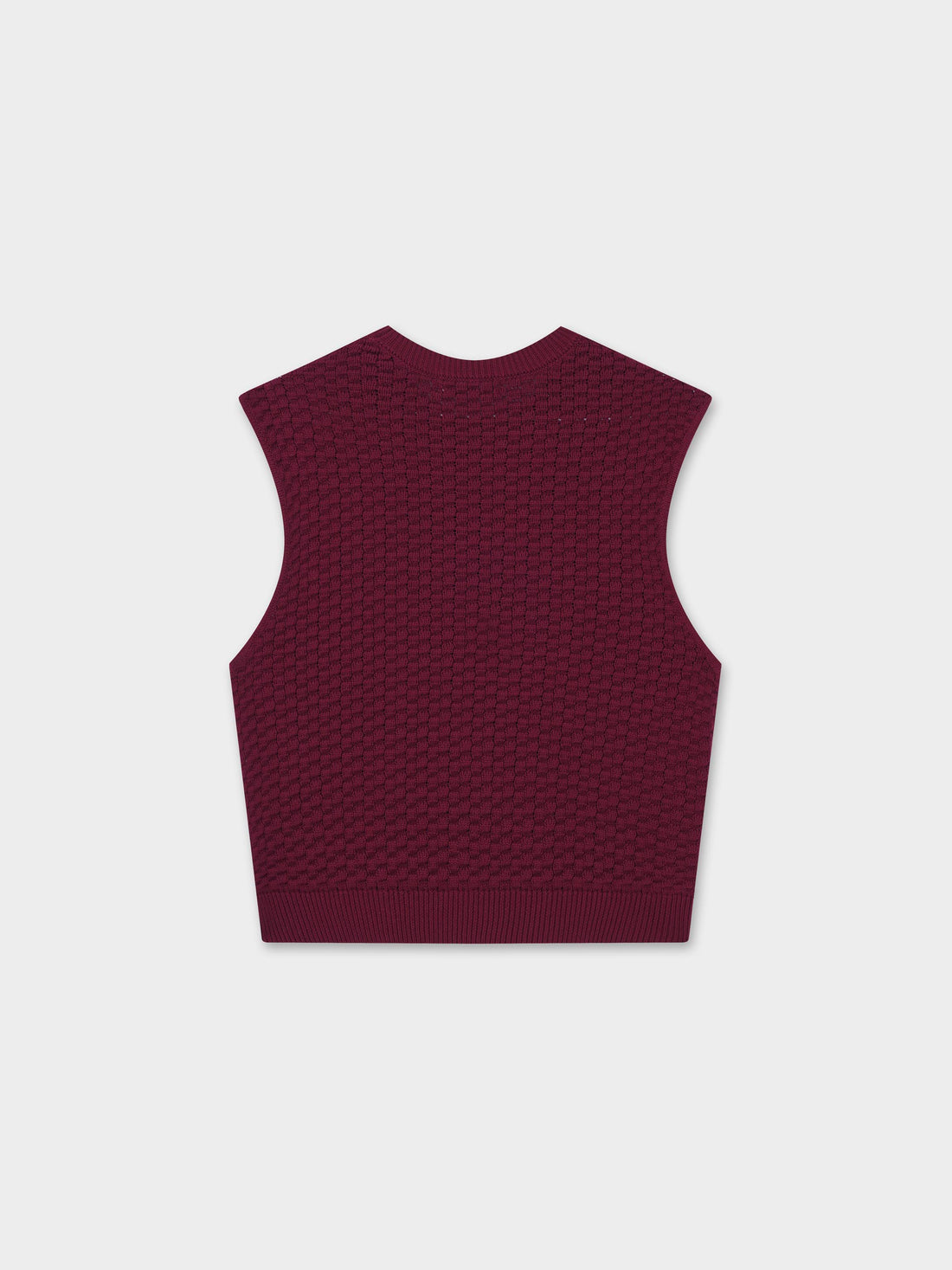 Box Weave Vest-Burgundy