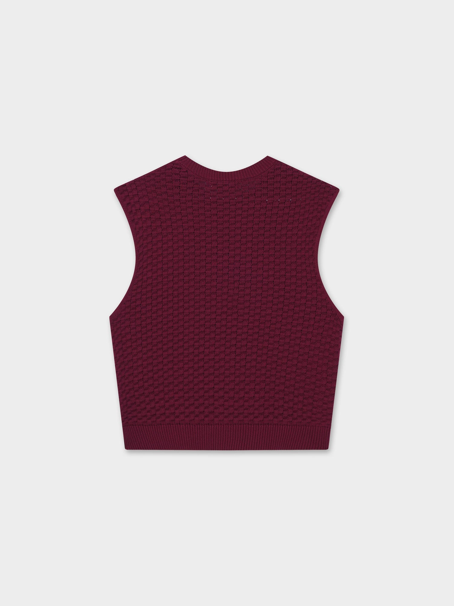 Box Weave Vest-Burgundy