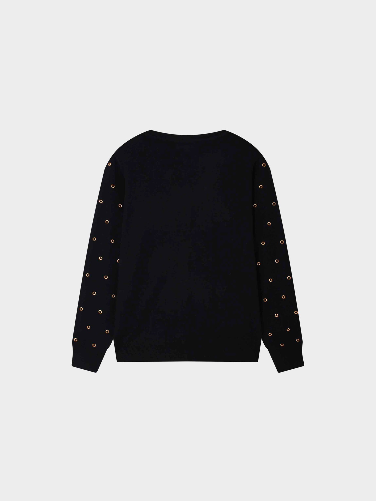 Grommet Cardigan-Black