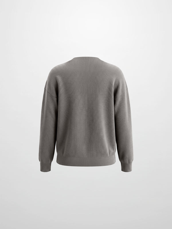 Thin Knit Center Cable Sweater - Warm Taupe