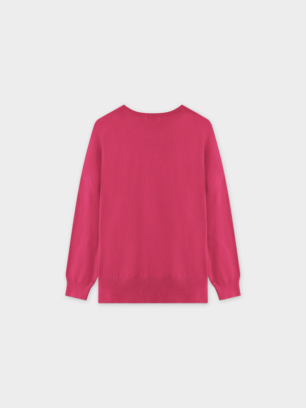 Oversized Lightweight Sweater-Pink