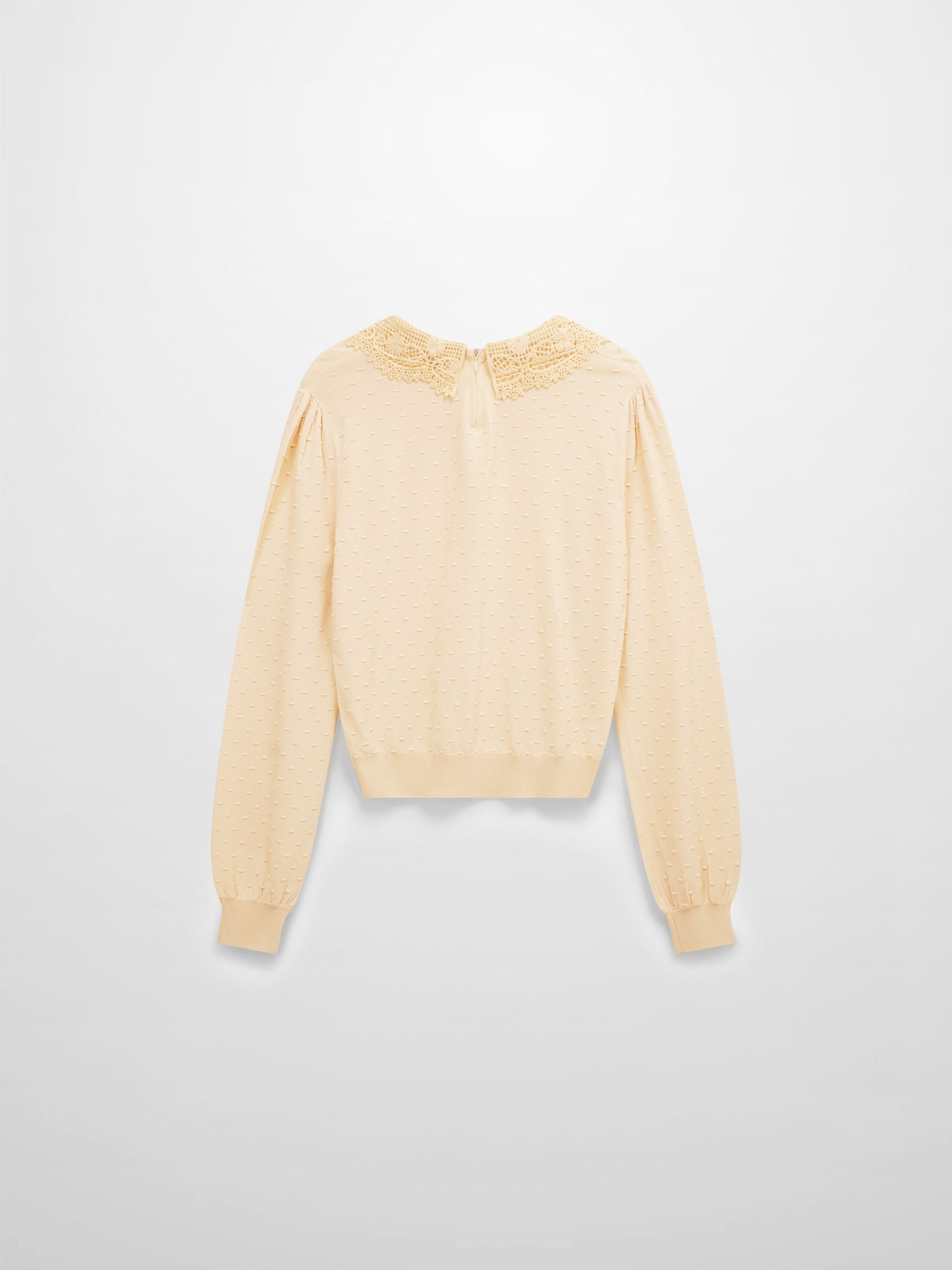 Crew Neck Pebbled Sweater-Bone