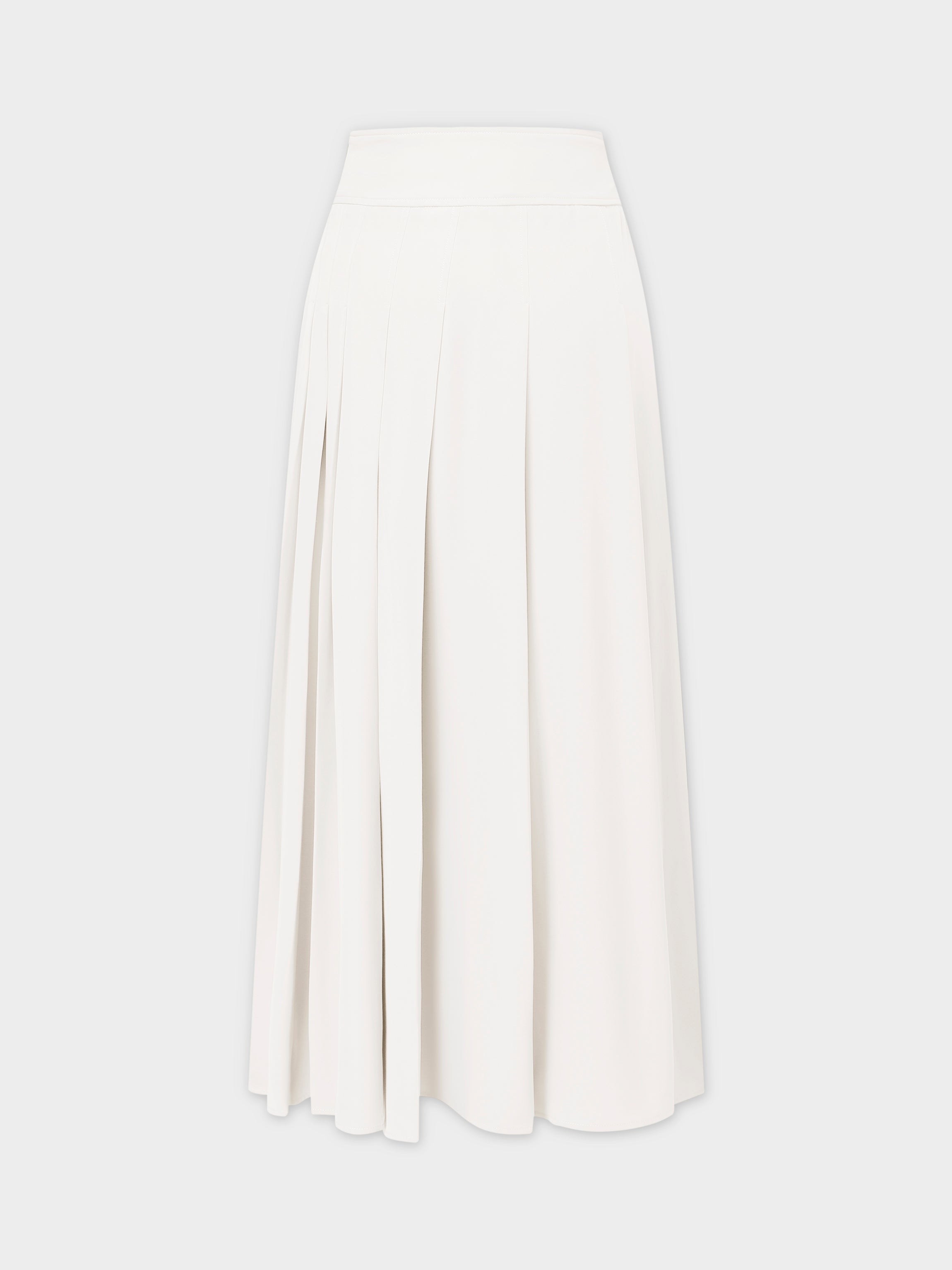 Yolk Pleated Skirt 37&quot;-White