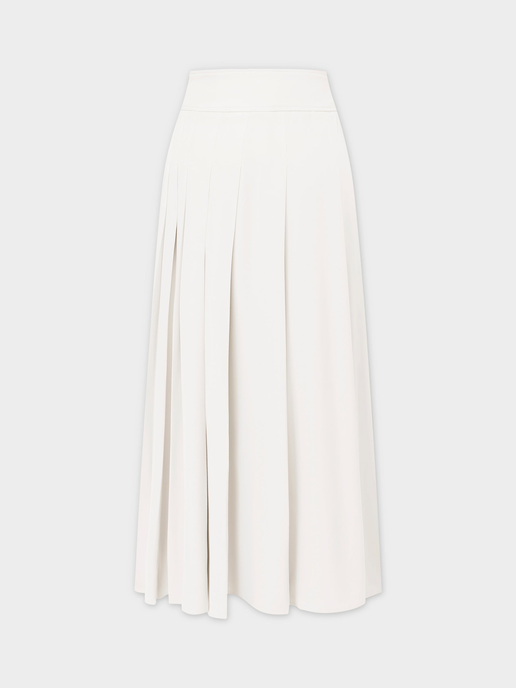 Yolk Pleated Skirt 37"-White