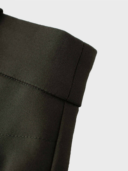Basic A-Line Skirt-Olive Green