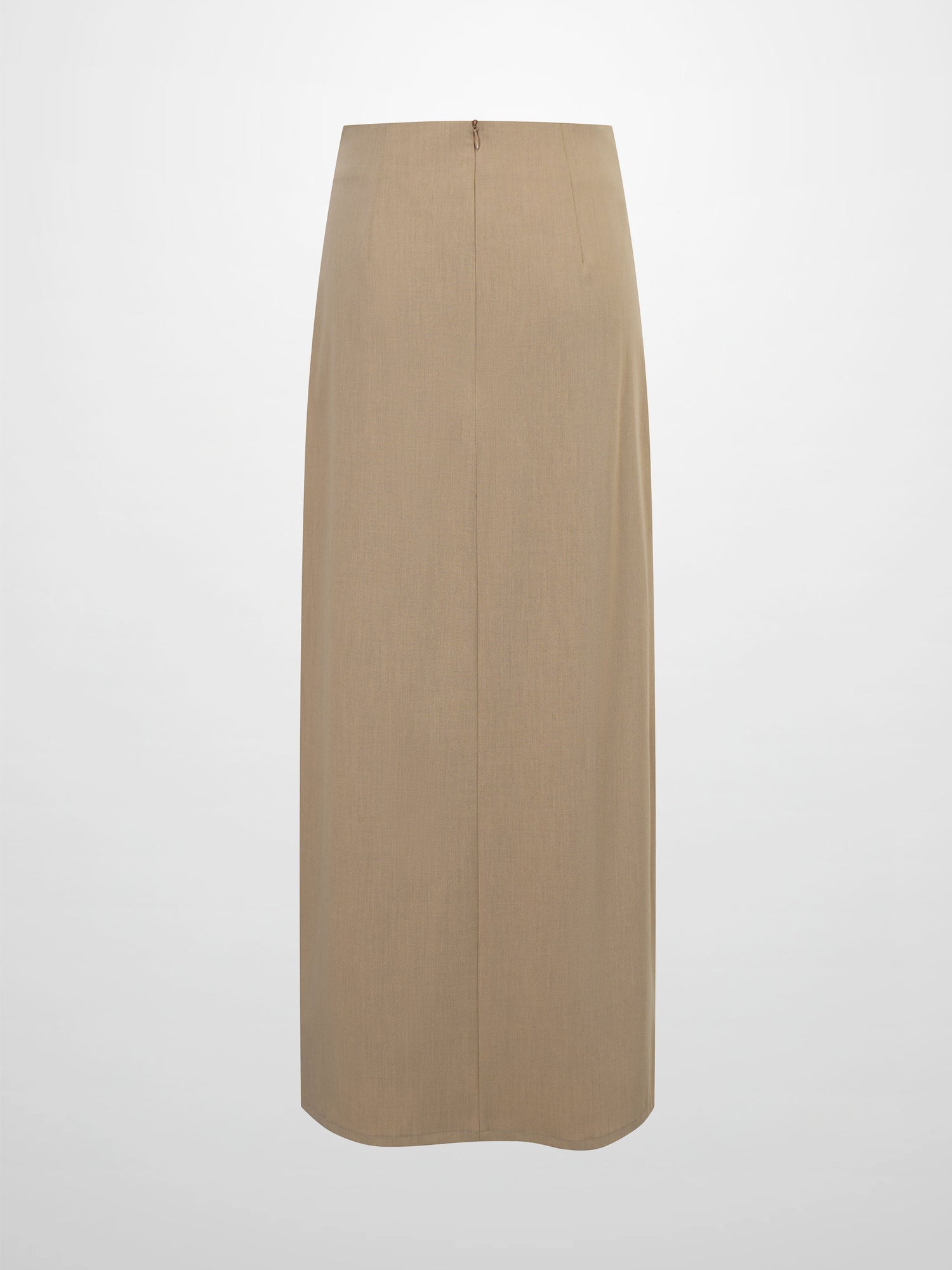 Side Loop Straight Maxi Skirt-Tan
