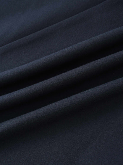 Basic A-Line Seamed Maxi Skirt-Navy
