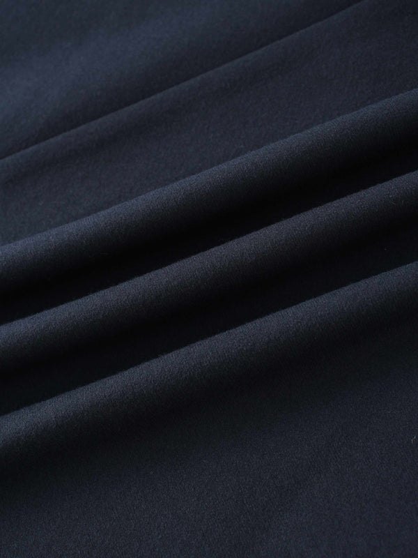 Basic A-Line Seamed Maxi Skirt-Navy