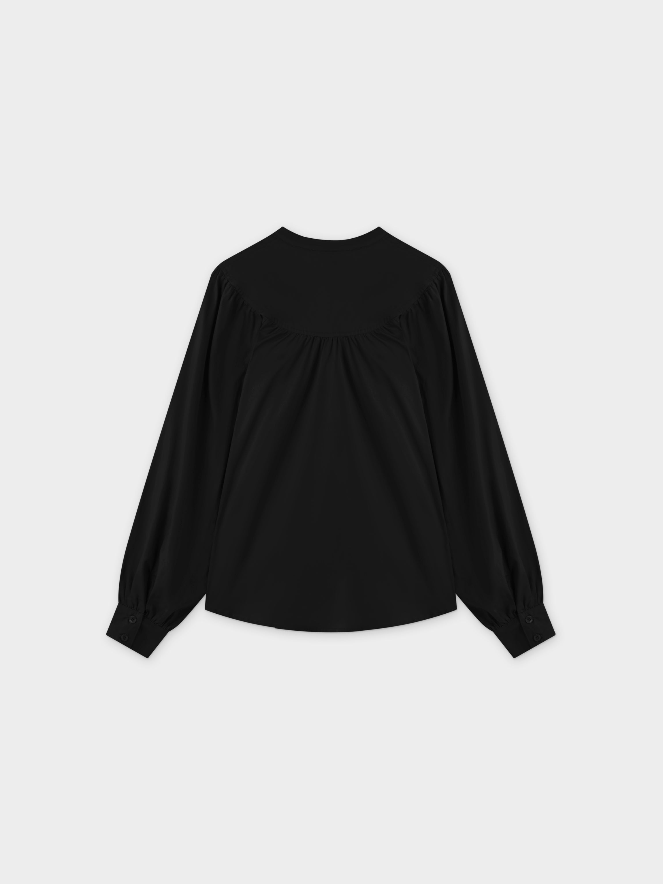 Gathered Top Blouse-Black