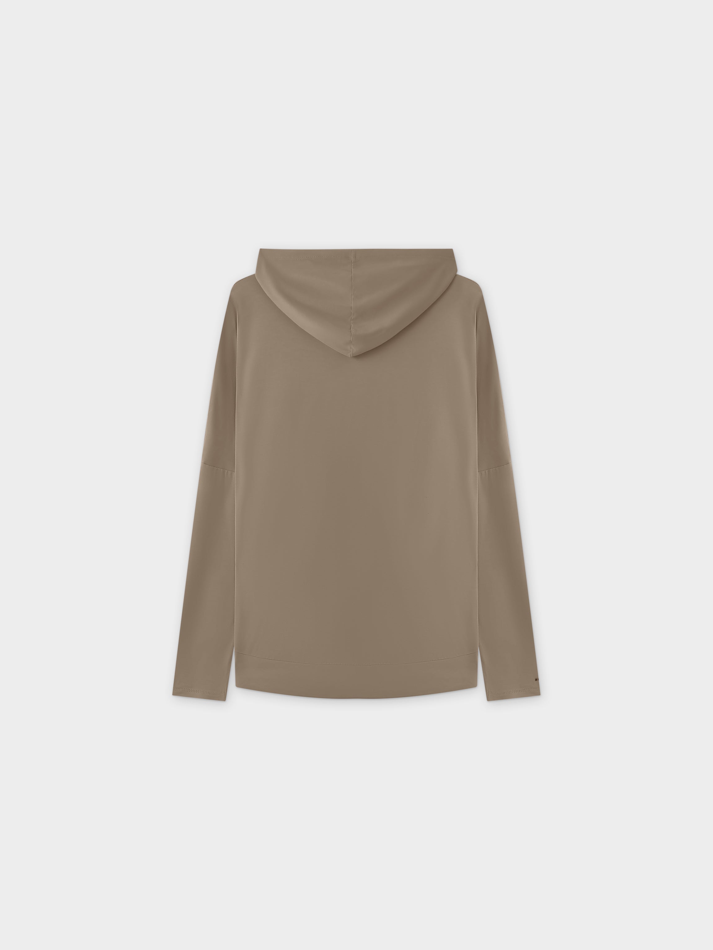 SUDADERA CON CREMALLERA Y CAPUCHA-TAUPE