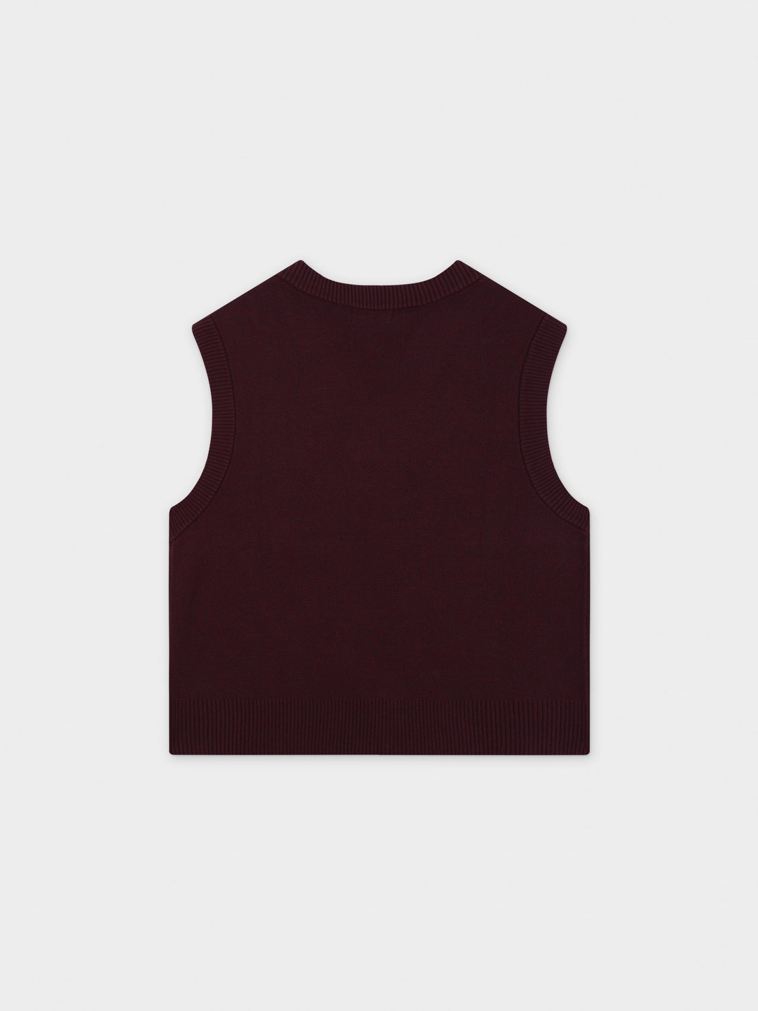 V-Neck Knit Vest-Speckled Burgundy