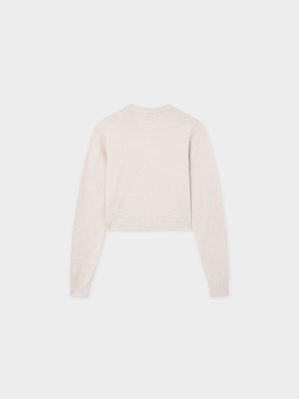 Solid Crew Crop Cardigan-Ivory