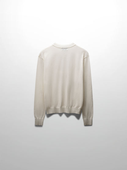 High V Lightweight Sweater-Ivory