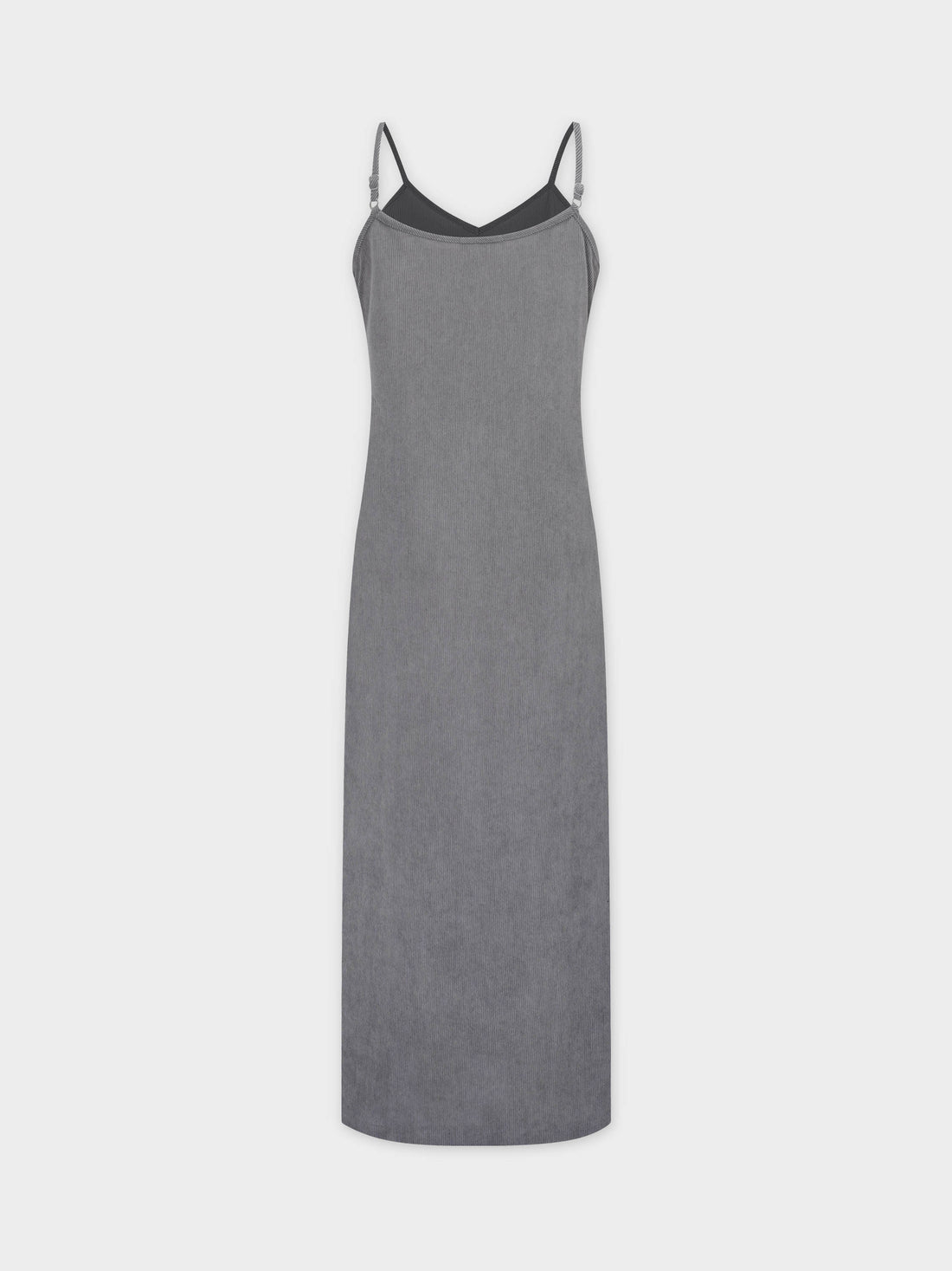 Corduroy Slip Dress-Grey