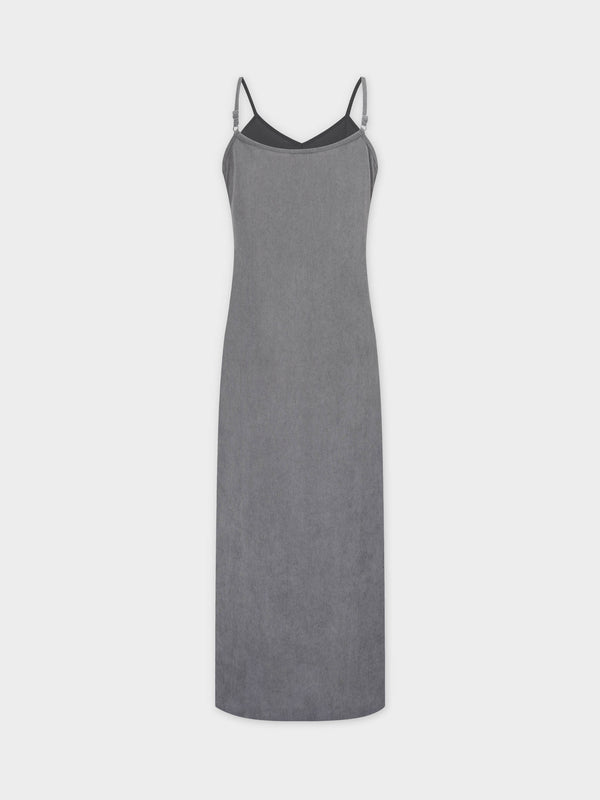 Corduroy Slip Dress-Grey