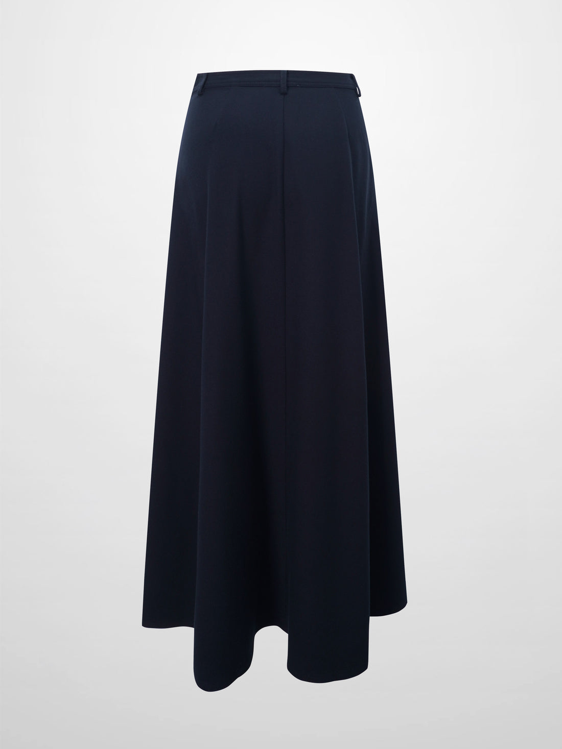 Wool Blend Yoke Skirt 37&quot;-Navy