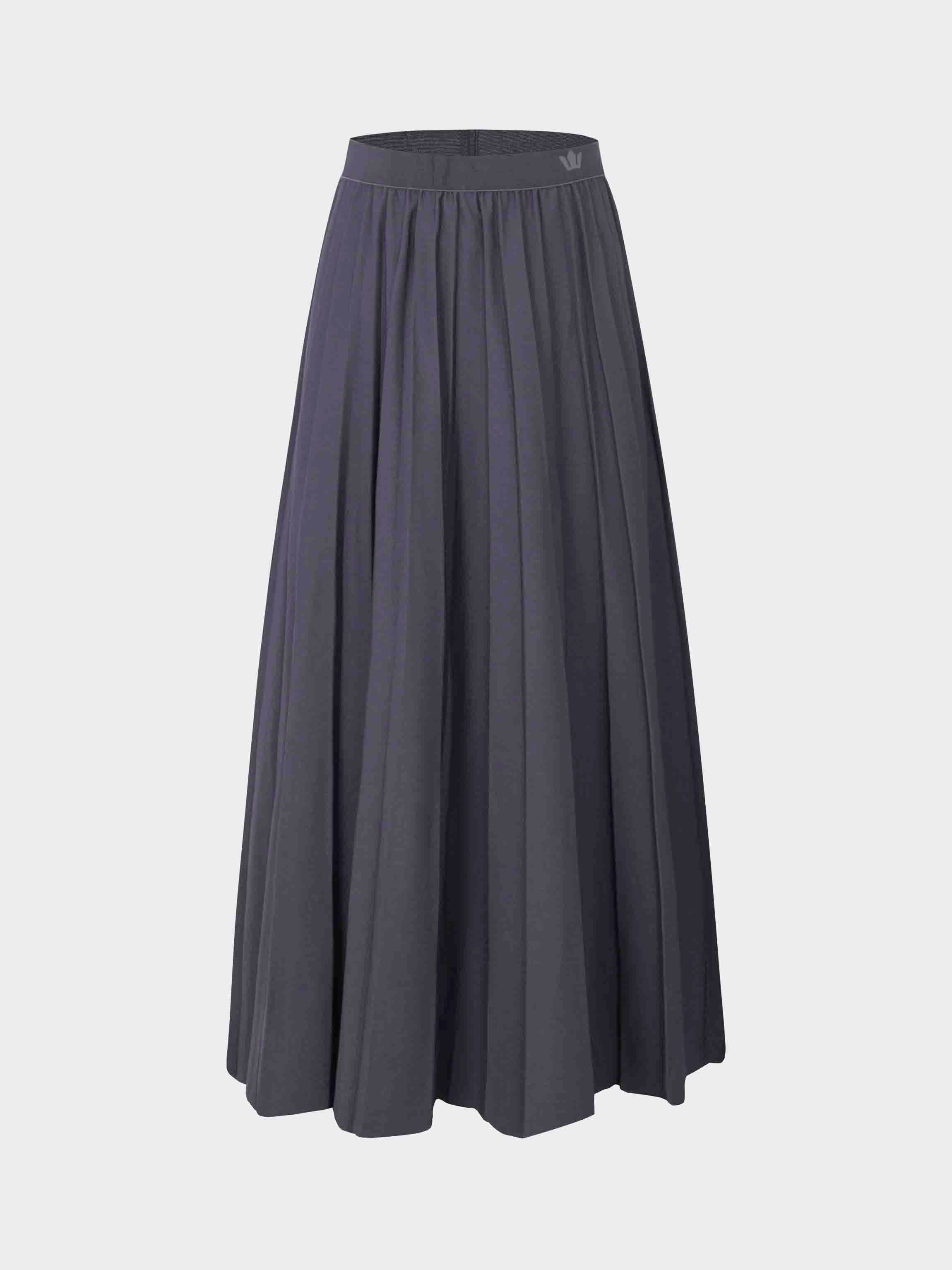 Pleated Skirt 37&quot;-Dark Grey