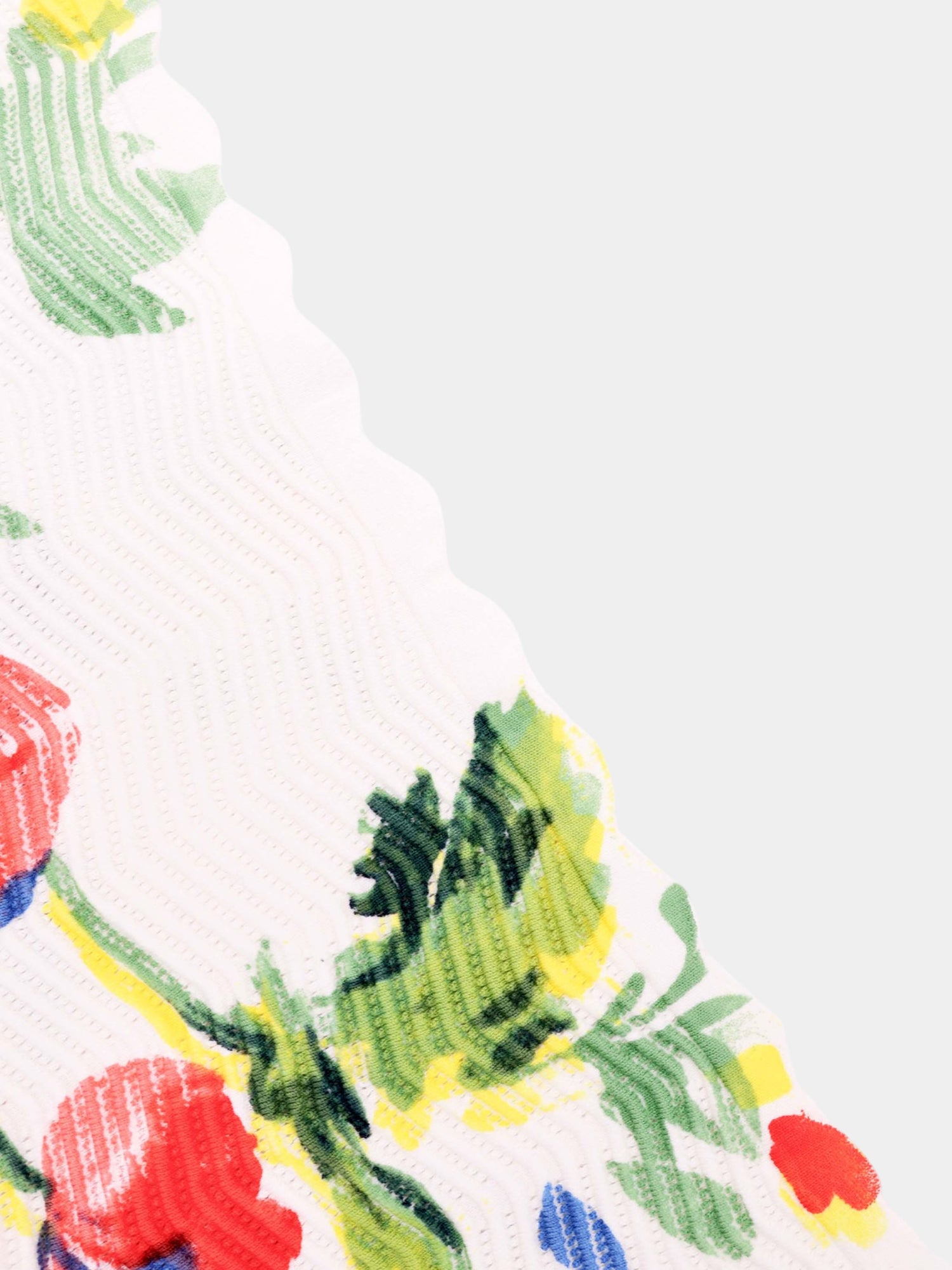 Wave Design Slip Dress-Coral Flower