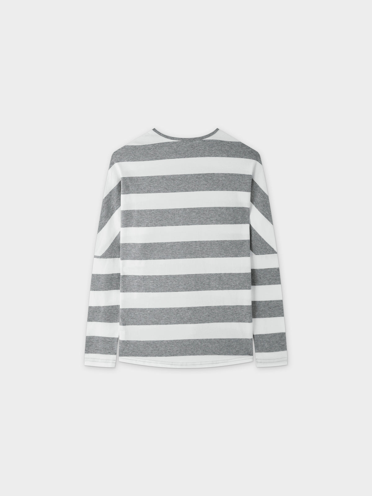 Striped Dolman V Neck-Grey/White