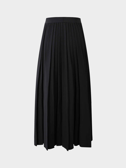 Marni Pleated Skirt 37"-Black/Dark Grey